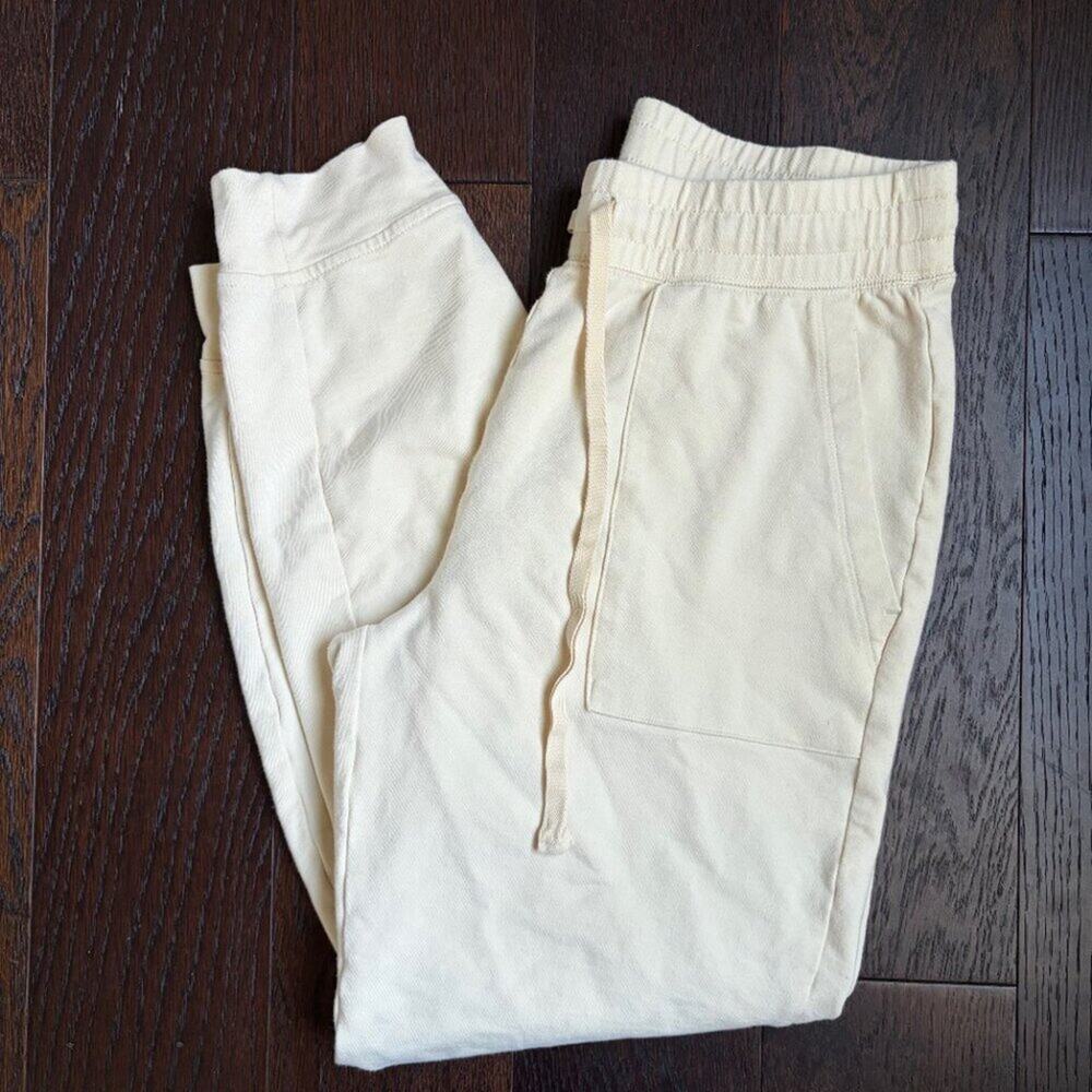 Daily Ritual Relaxed Fit Joggers / Sweat Pants (Cream) - Size Small